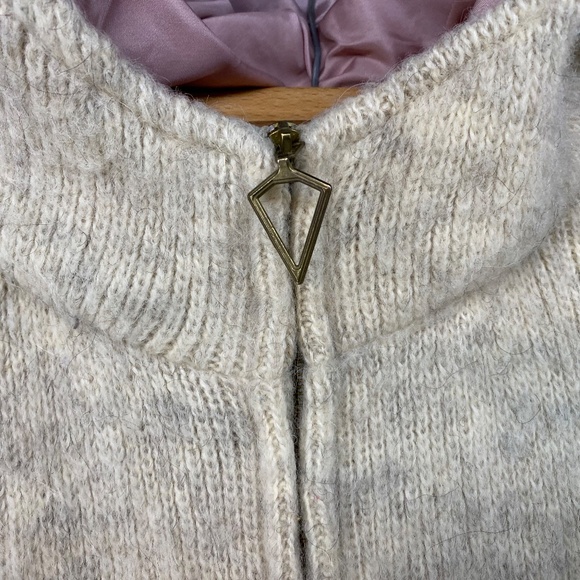 VINTAGE STOBI Size S Pure New Wool Full Zip Cardigan Denmark A Line • GORGEOUS! - Picture 2 of 7